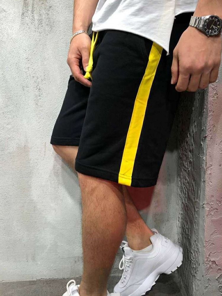 Lässige Herren-shorts Mit Geradem Streifen Und Mittlerer Taille