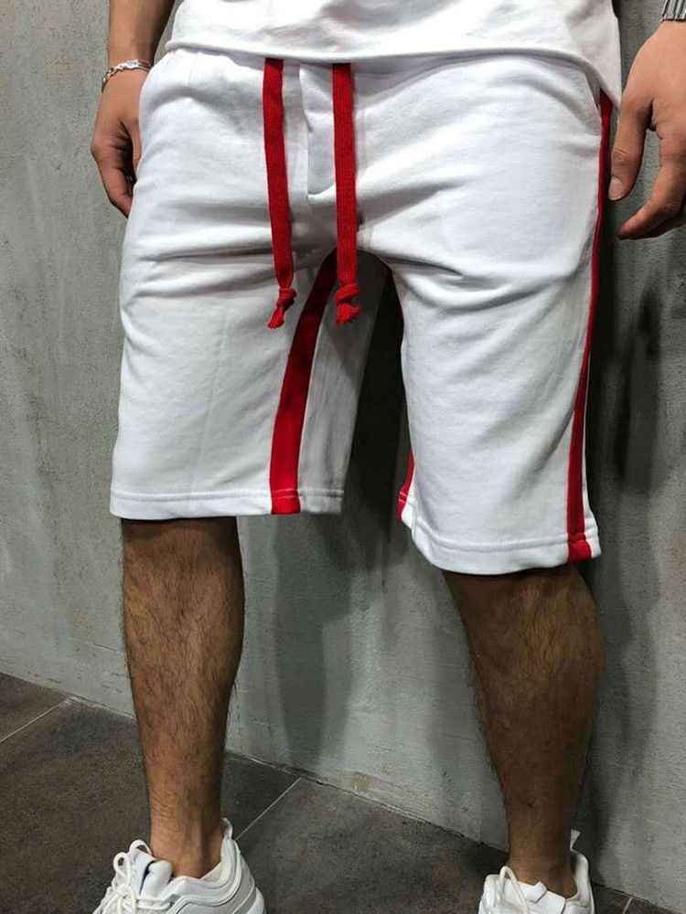 Lässige Herren-shorts Mit Geradem Streifen Und Mittlerer Taille