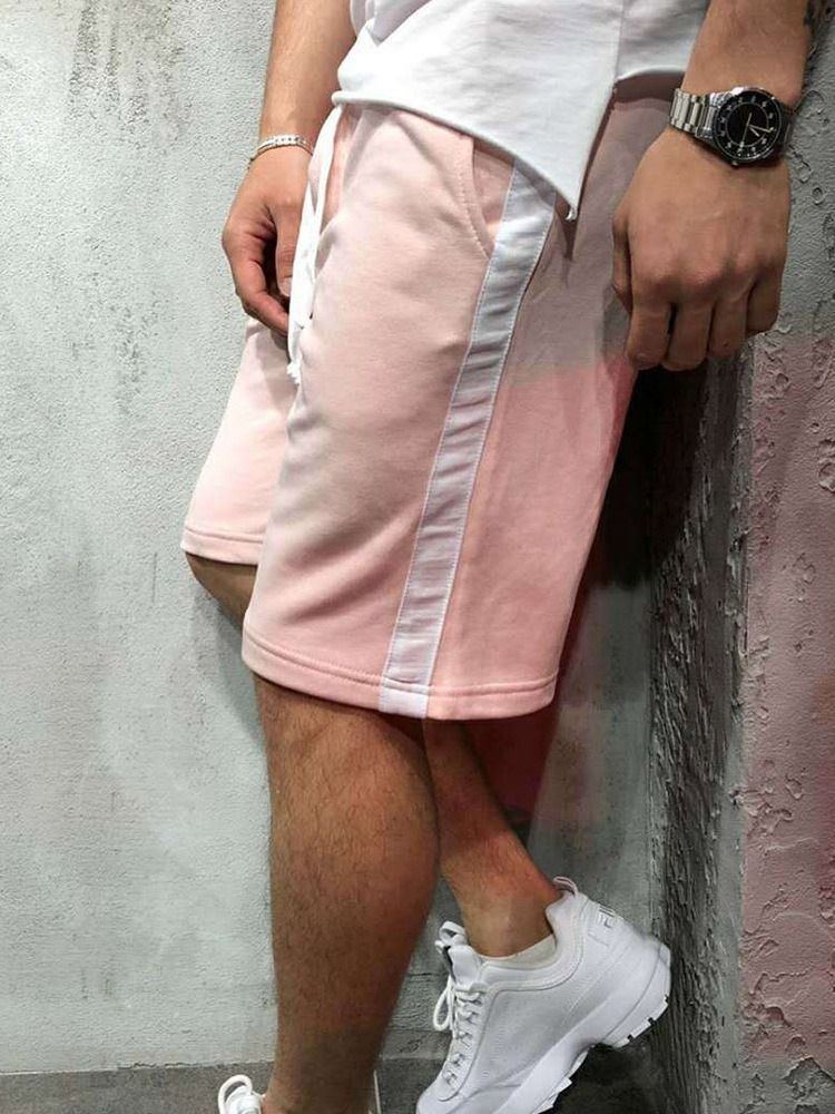 Lässige Herren-shorts Mit Geradem Streifen Und Mittlerer Taille