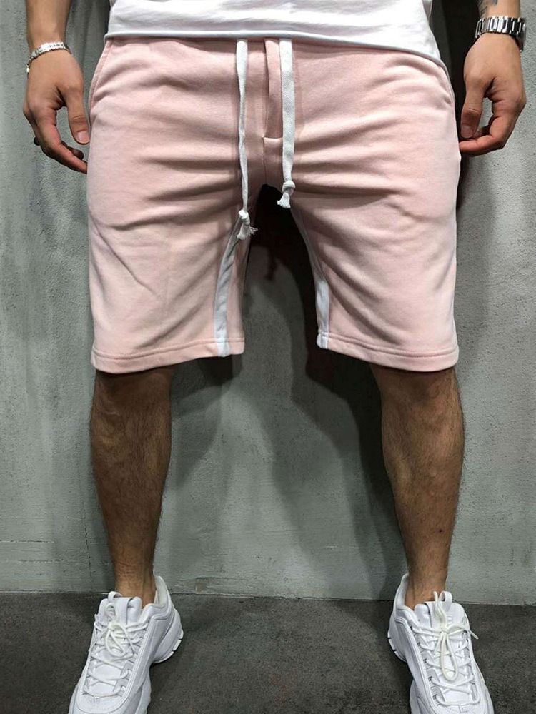 Lässige Herren-shorts Mit Geradem Streifen Und Mittlerer Taille