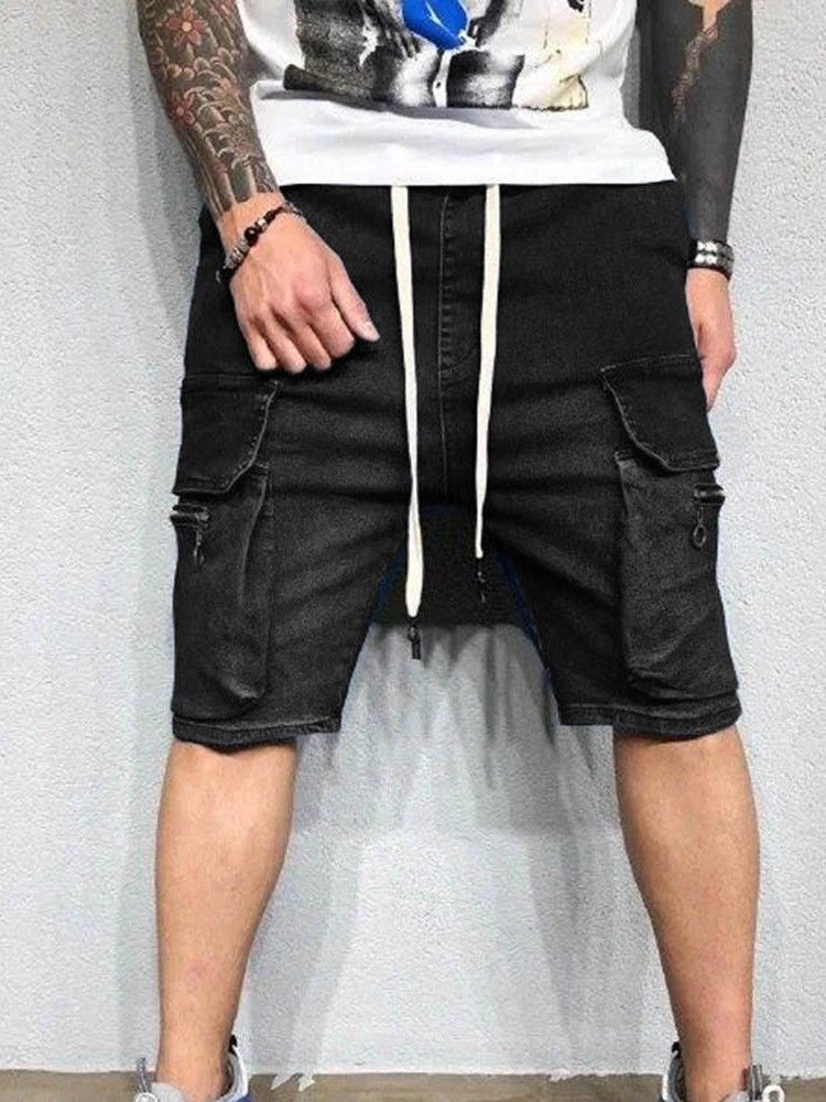 Lässige Shorts Für Herren Mit Gerader Tasche