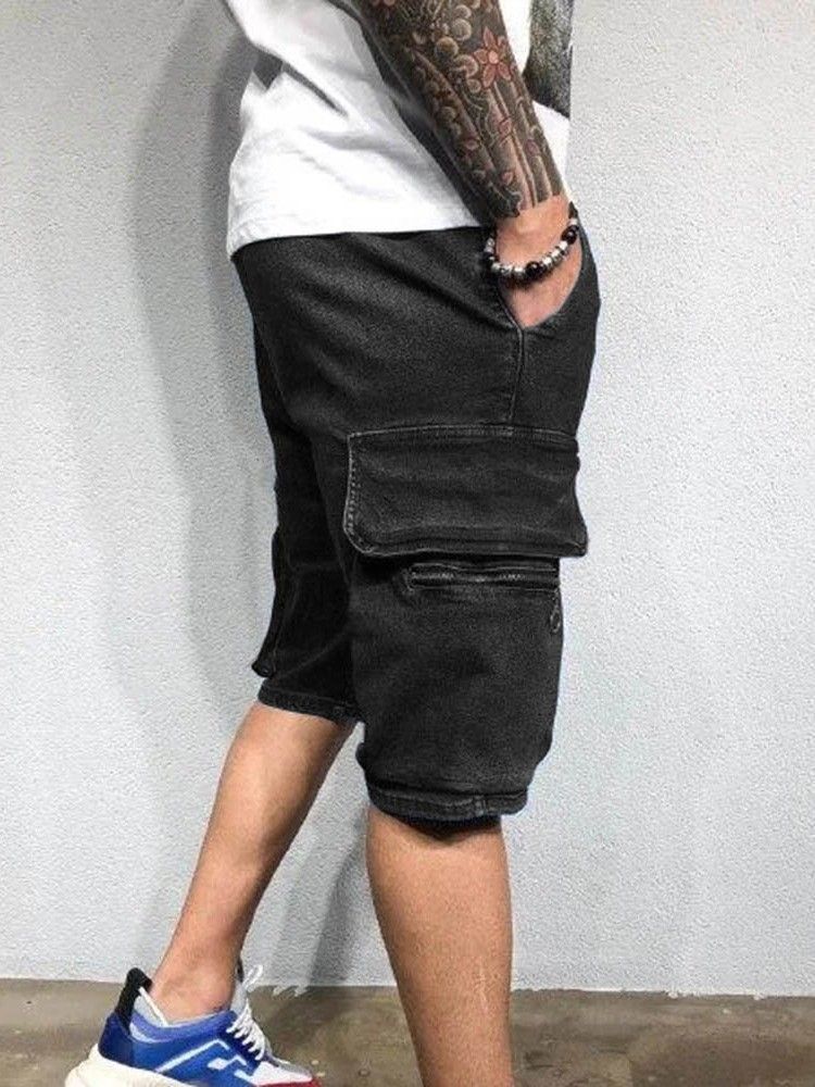 Lässige Shorts Für Herren Mit Gerader Tasche