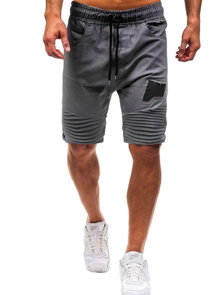 Loose Patchwork Color Block Lace-up Herren Freizeitshorts