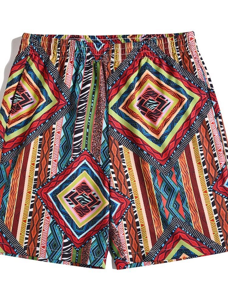 Lose Print Herren Casual Elastische Shorts