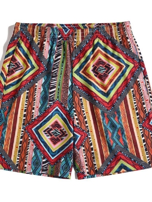 Lose Print Herren Casual Elastische Shorts