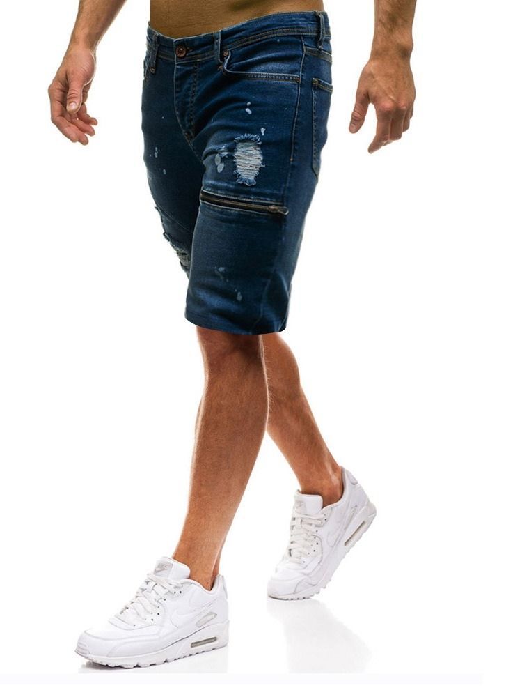 Lose Zipper Plain Freizeitshorts Für Herren