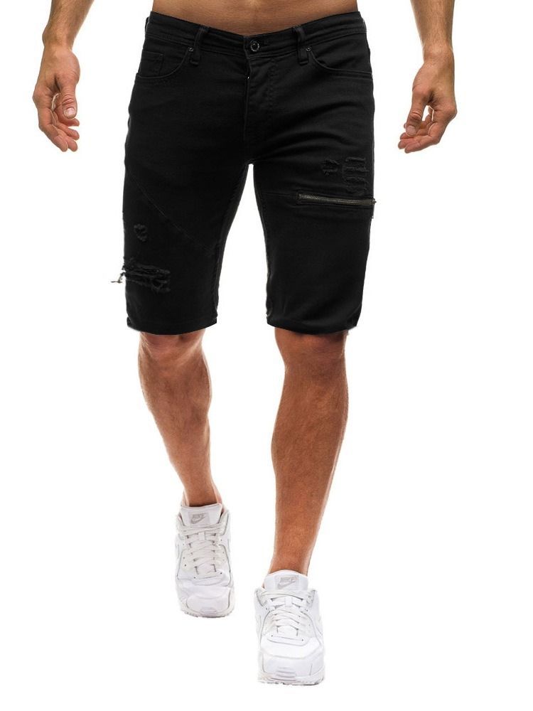 Lose Zipper Plain Freizeitshorts Für Herren