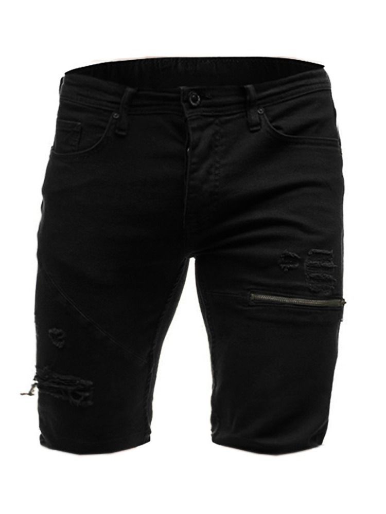 Lose Zipper Plain Freizeitshorts Für Herren