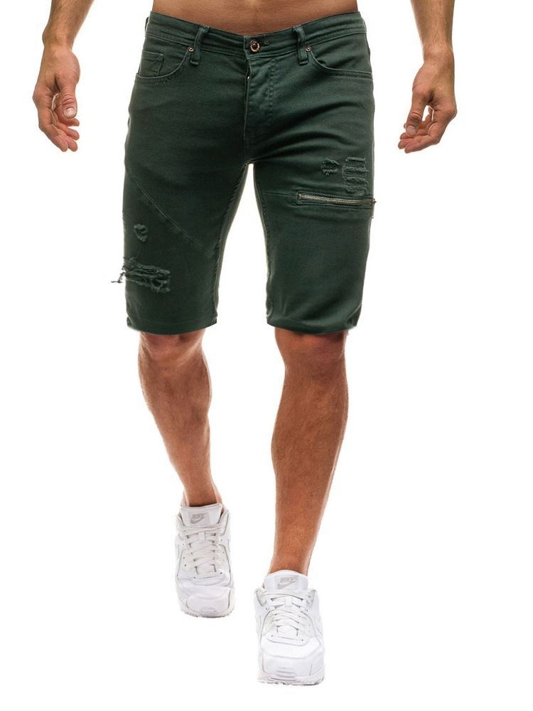 Lose Zipper Plain Freizeitshorts Für Herren