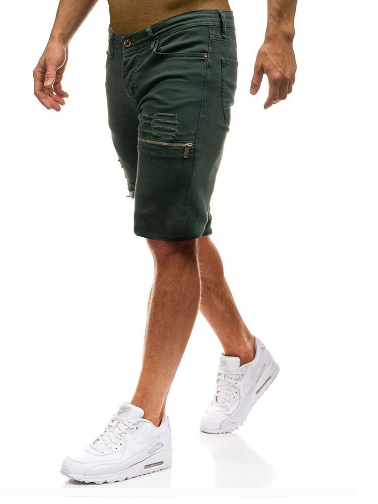 Lose Zipper Plain Freizeitshorts Für Herren