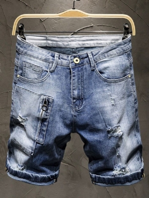 Pocket Thin Zipper Herren Jeansshorts