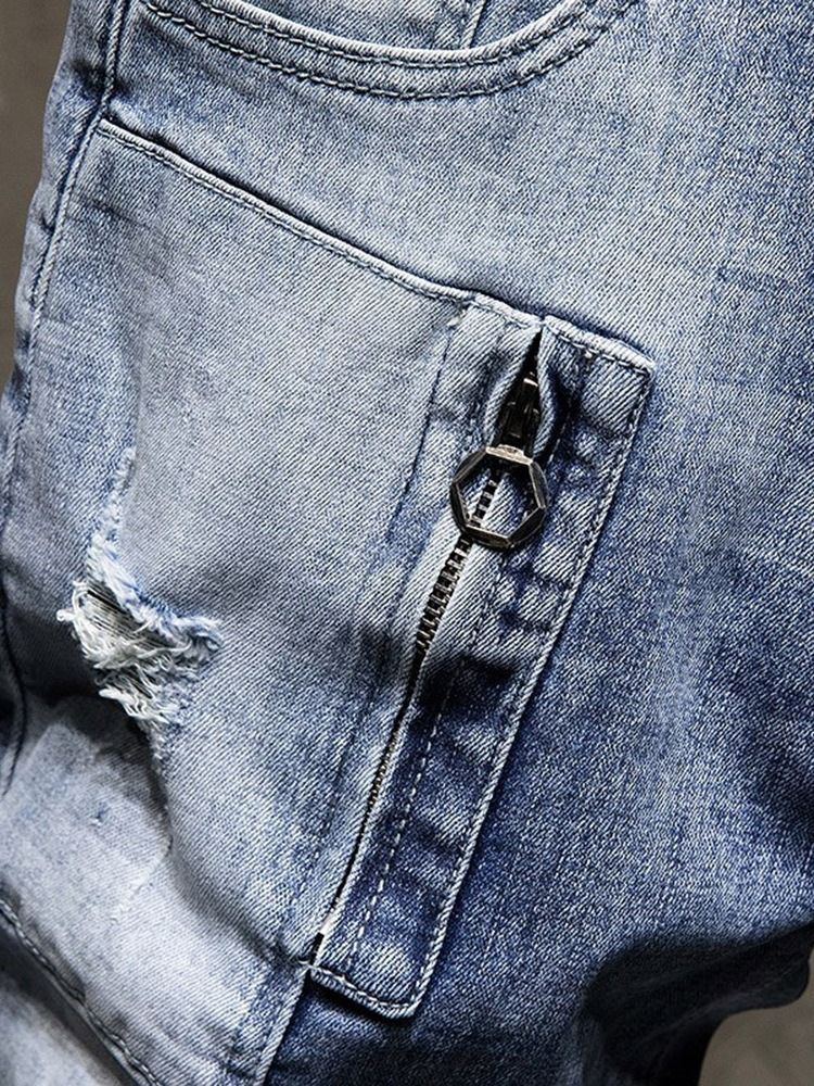 Pocket Thin Zipper Herren Jeansshorts