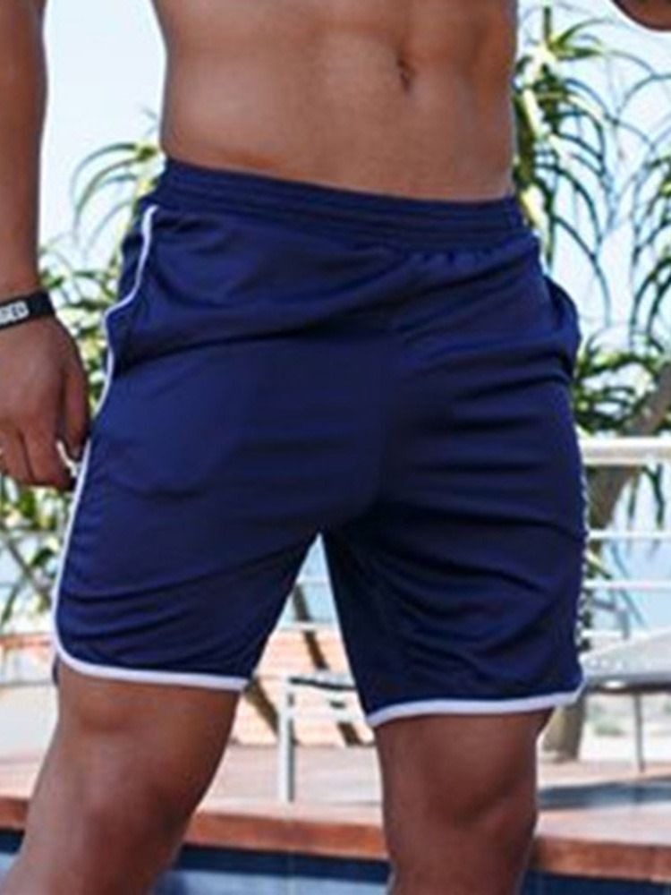 Print Slim Letter Casual Elastics Herren Shorts