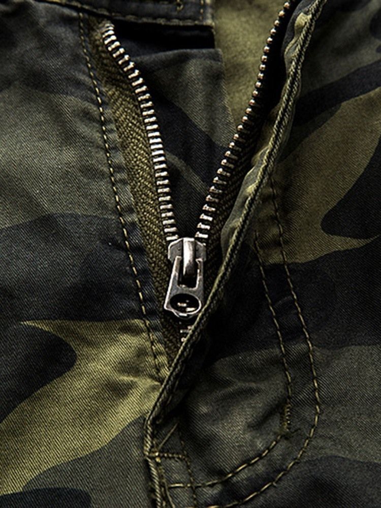 Print Straight Camouflage Zipper Herren Kurze Hose