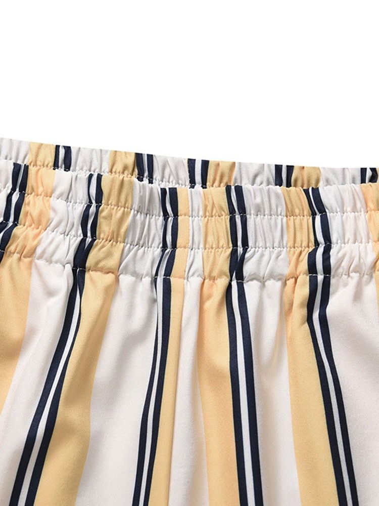 Print Stripe Lose Elastische Casual Herren Shorts