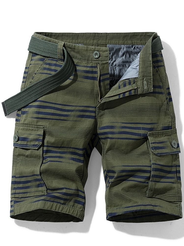 Schlanke Freizeitshorts Mit Knopfleiste Für Herren Mit Print