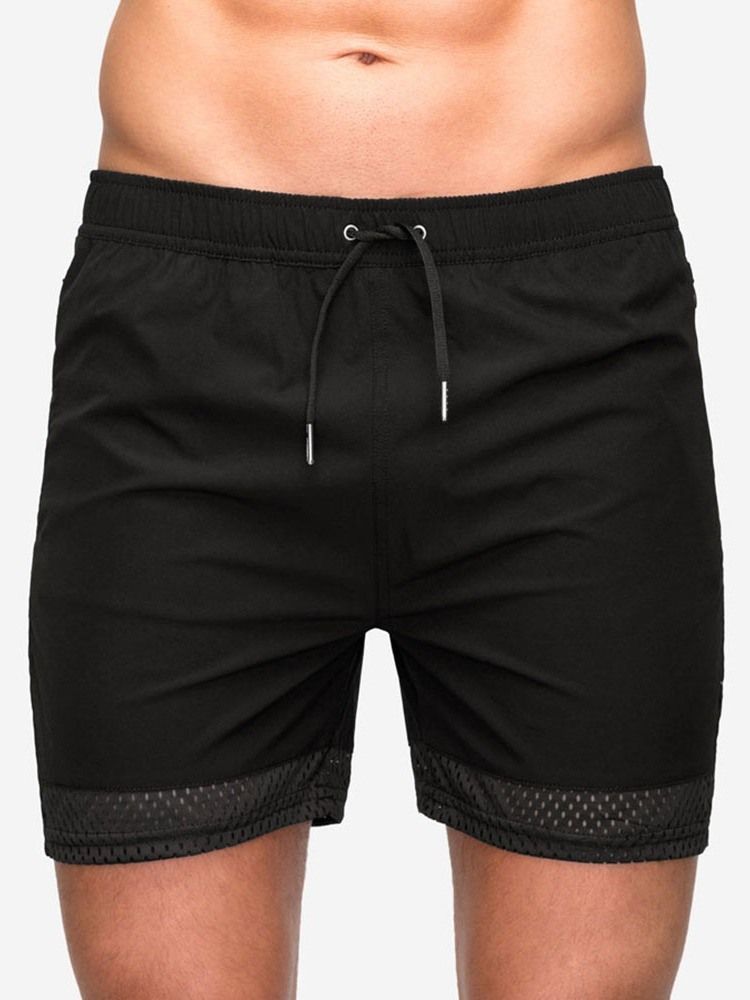 Schnüre Schlichte Lässige Herren-shorts Mit Mittlerer Taille