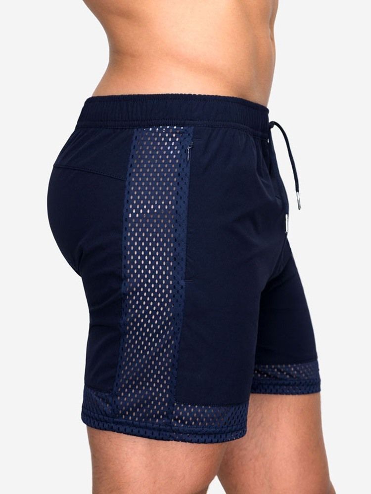 Schnüre Schlichte Lässige Herren-shorts Mit Mittlerer Taille