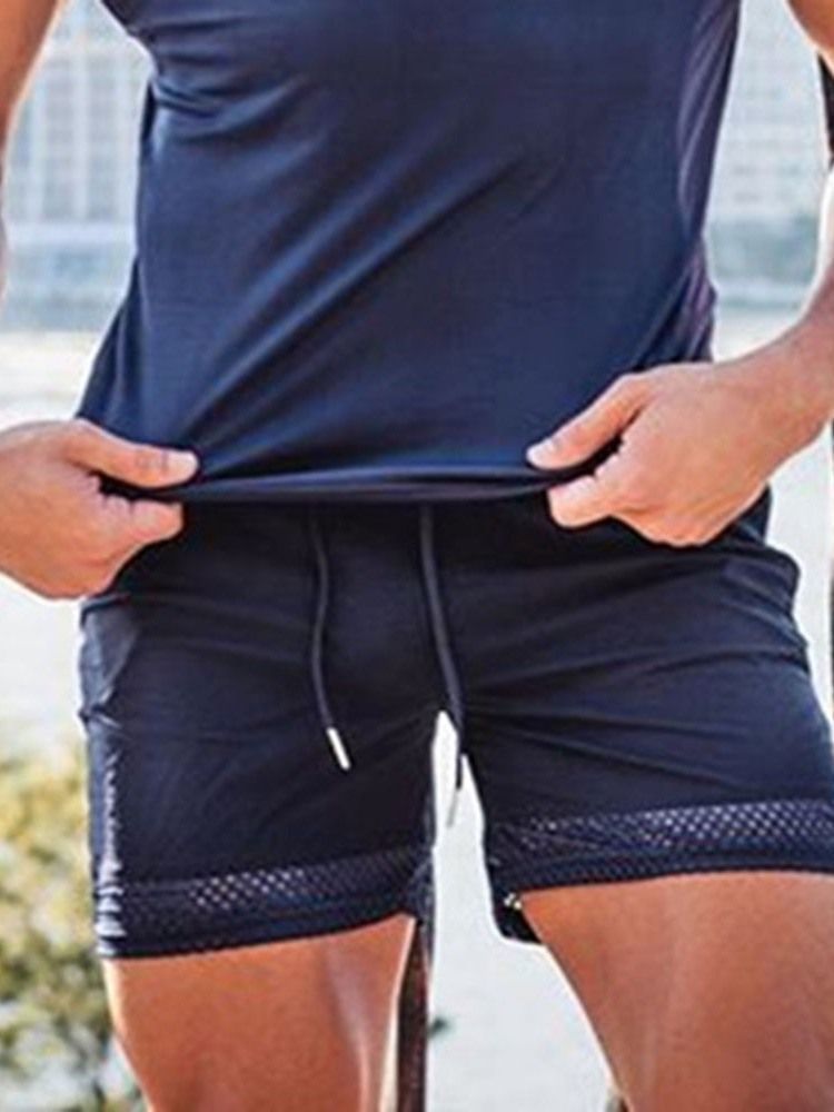 Schnüre Schlichte Lässige Herren-shorts Mit Mittlerer Taille