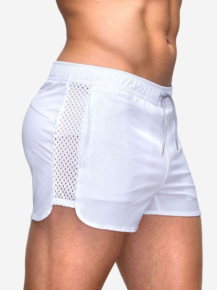 Schnüre Schlichte Lässige Herren-shorts Mit Mittlerer Taille