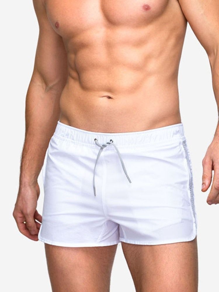 Schnüre Schlichte Lässige Herren-shorts Mit Mittlerer Taille