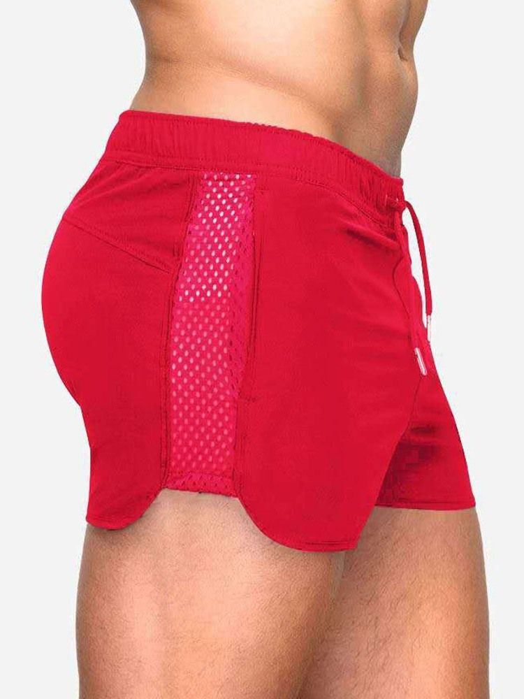 Schnüre Schlichte Lässige Herren-shorts Mit Mittlerer Taille