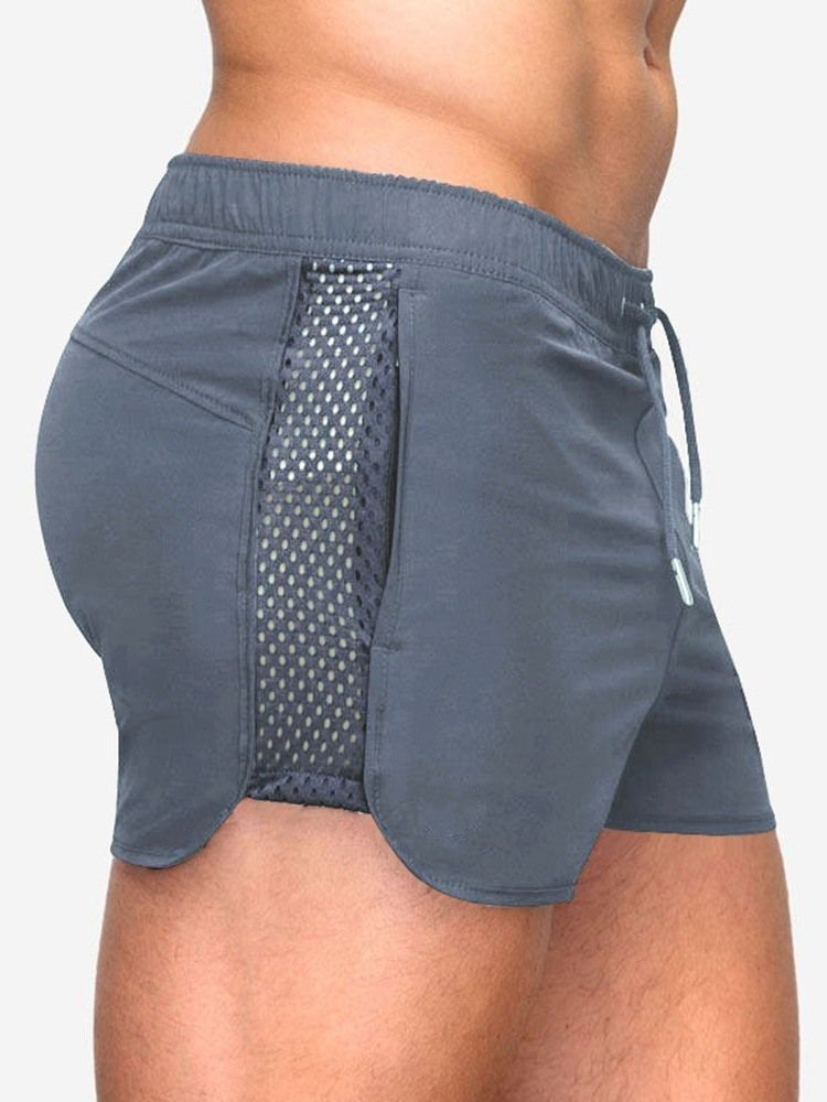 Schnüre Schlichte Lässige Herren-shorts Mit Mittlerer Taille