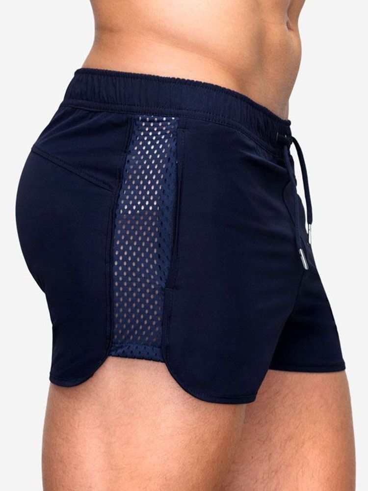 Schnüre Schlichte Lässige Herren-shorts Mit Mittlerer Taille