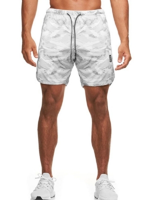 Slim Camouflage Print Lässige Herren Shorts Mit Mittlerer Taille