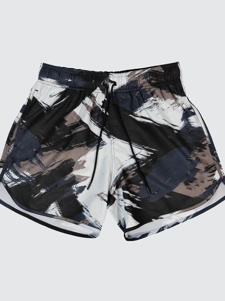 Slim Lace-up Camouflage Casual Lace-up Herren Shorts