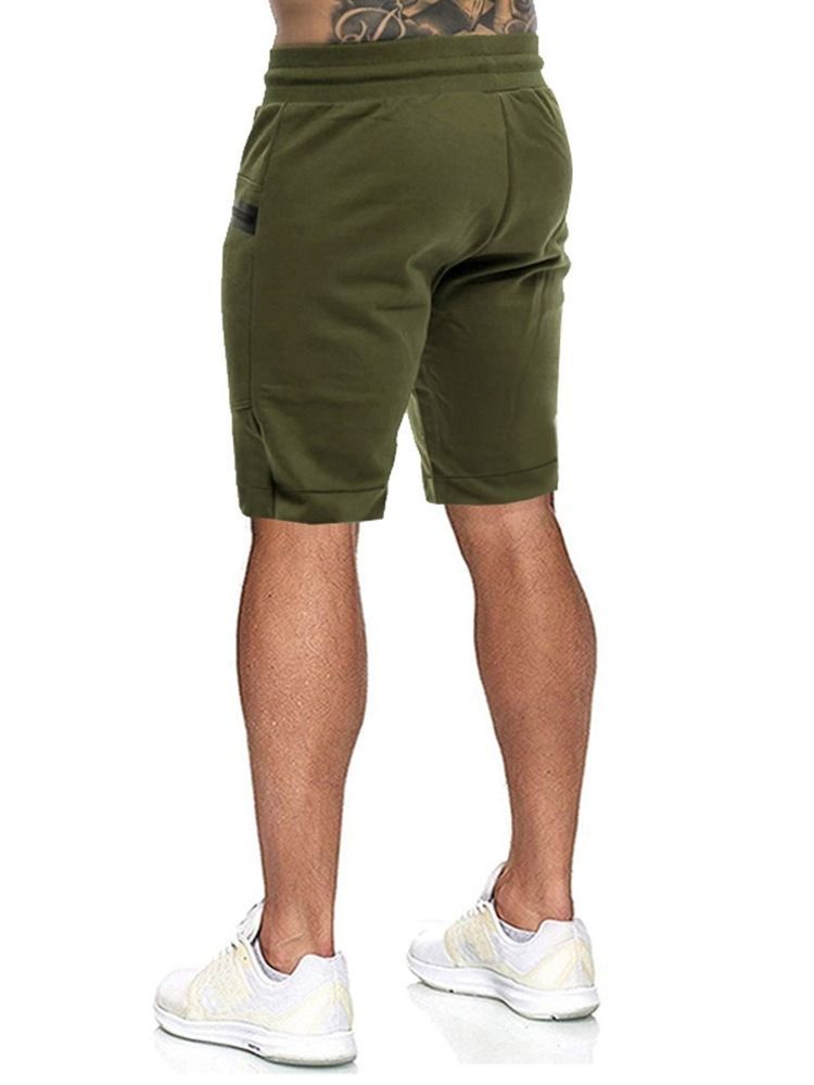 Straight Pocket Color Block Sport-schnürshorts Für Herren