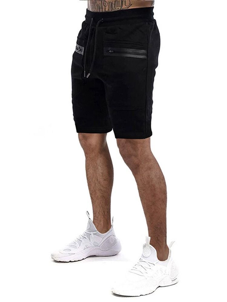 Straight Pocket Color Block Sport-schnürshorts Für Herren