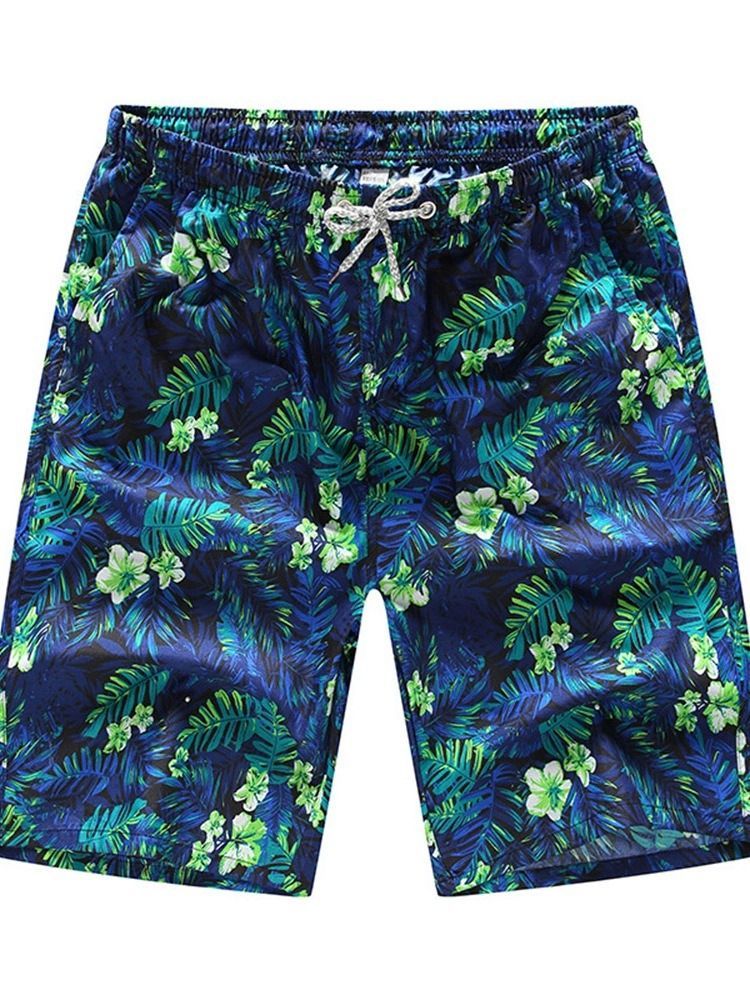 Straight Print Dünne Herren-shorts Zum Schnüren