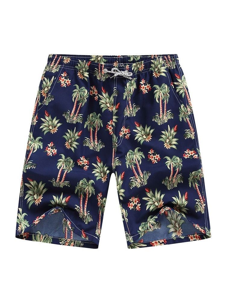 Straight Print Dünne Herren-shorts Zum Schnüren