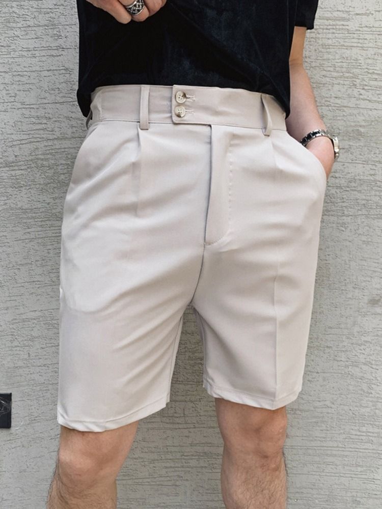 Zipper Straight Plain Korean Zipper Herren Freizeitshorts