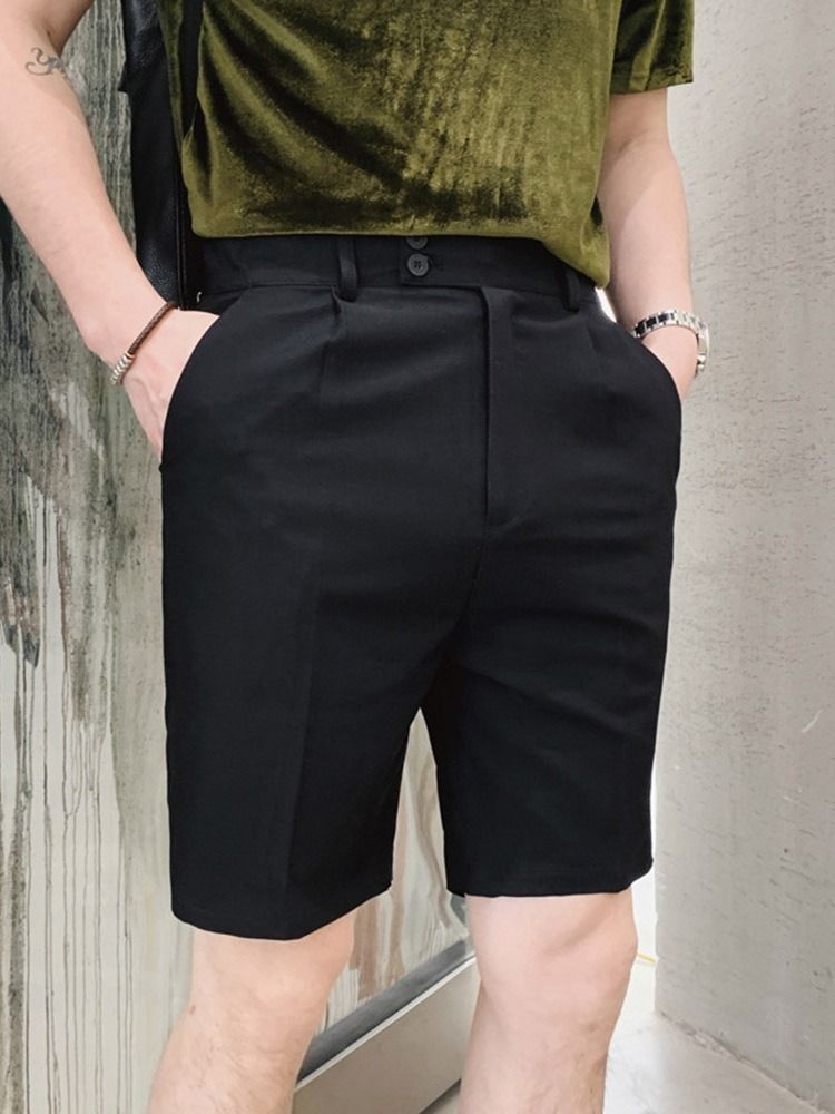 Zipper Straight Plain Korean Zipper Herren Freizeitshorts