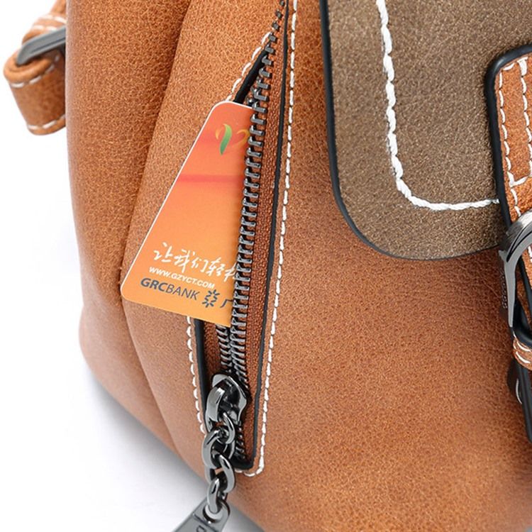 Farbblock Gürtel Verziert Damen Rucksack