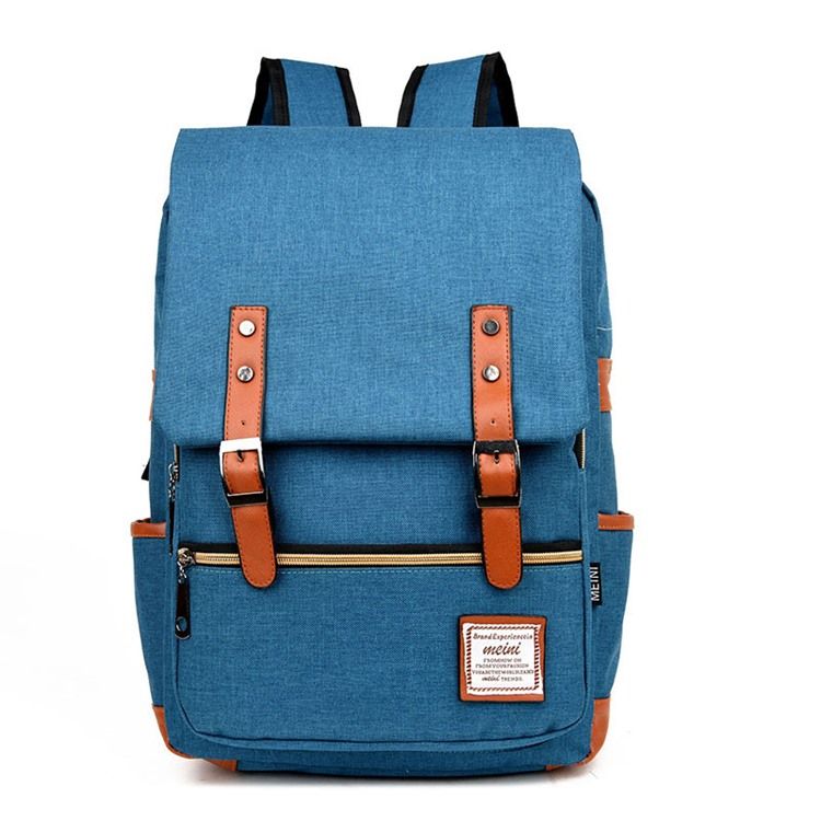 Leinwand-rucksack Im Patchwork-design Mit Gürtelverzierung