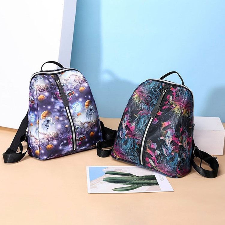 Oxford-rucksack Mit Fisch-print