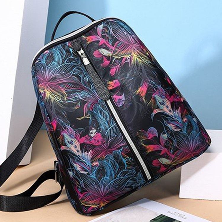 Oxford-rucksack Mit Fisch-print