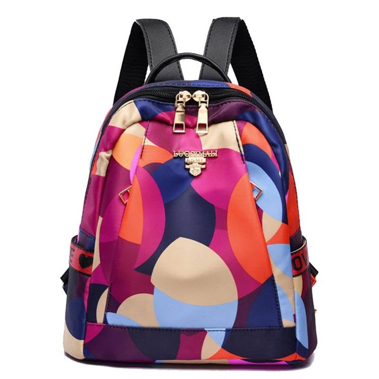 Oxford-rucksack Mit Geometrie-print