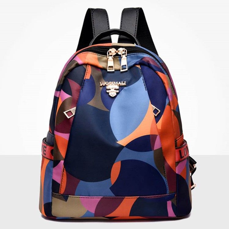 Oxford-rucksack Mit Geometrie-print