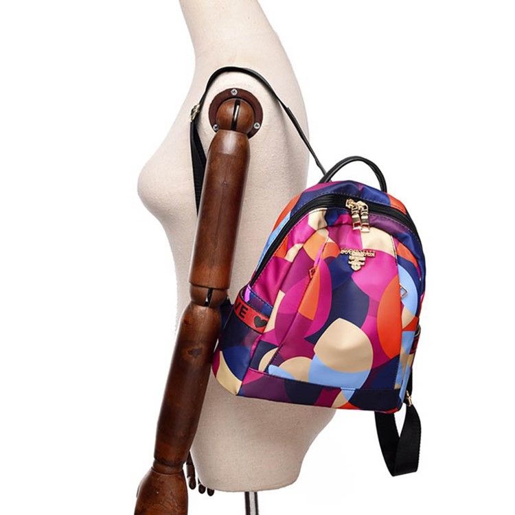 Oxford-rucksack Mit Geometrie-print