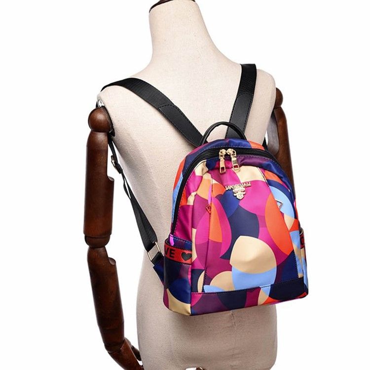 Oxford-rucksack Mit Geometrie-print