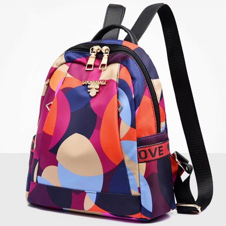 Oxford-rucksack Mit Geometrie-print