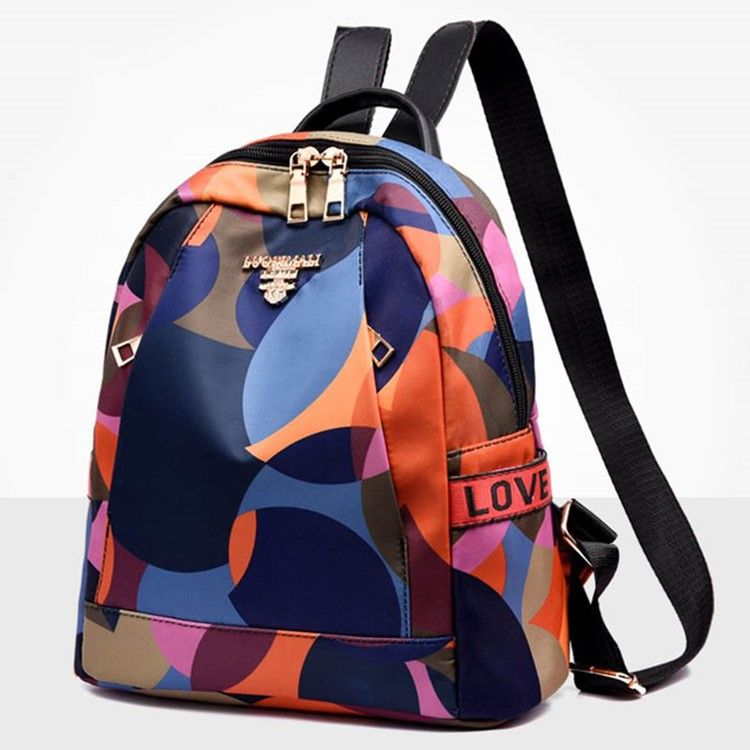 Oxford-rucksack Mit Geometrie-print