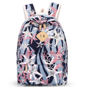 Rucksack Aus Canvas Mit Seestern-print