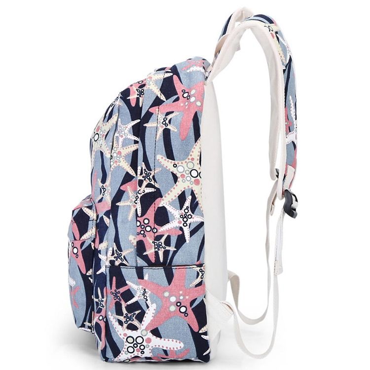 Rucksack Aus Canvas Mit Seestern-print