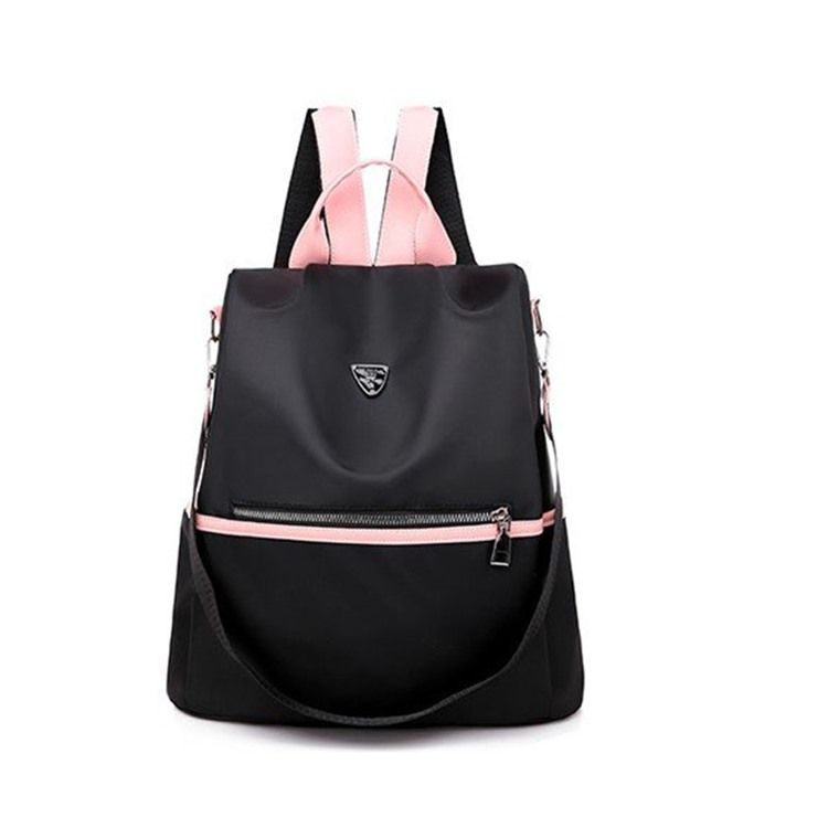 Schwarzer Oxford-rucksack Mit Farbblock