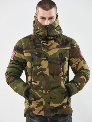 Camouflage Reißverschluss Baumwolle Casual Slim Herren Wintermantel